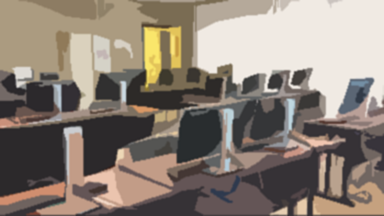 Salle d'ordinateurs au collège Lionel-Groulx