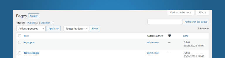 Publier des pages statiques
